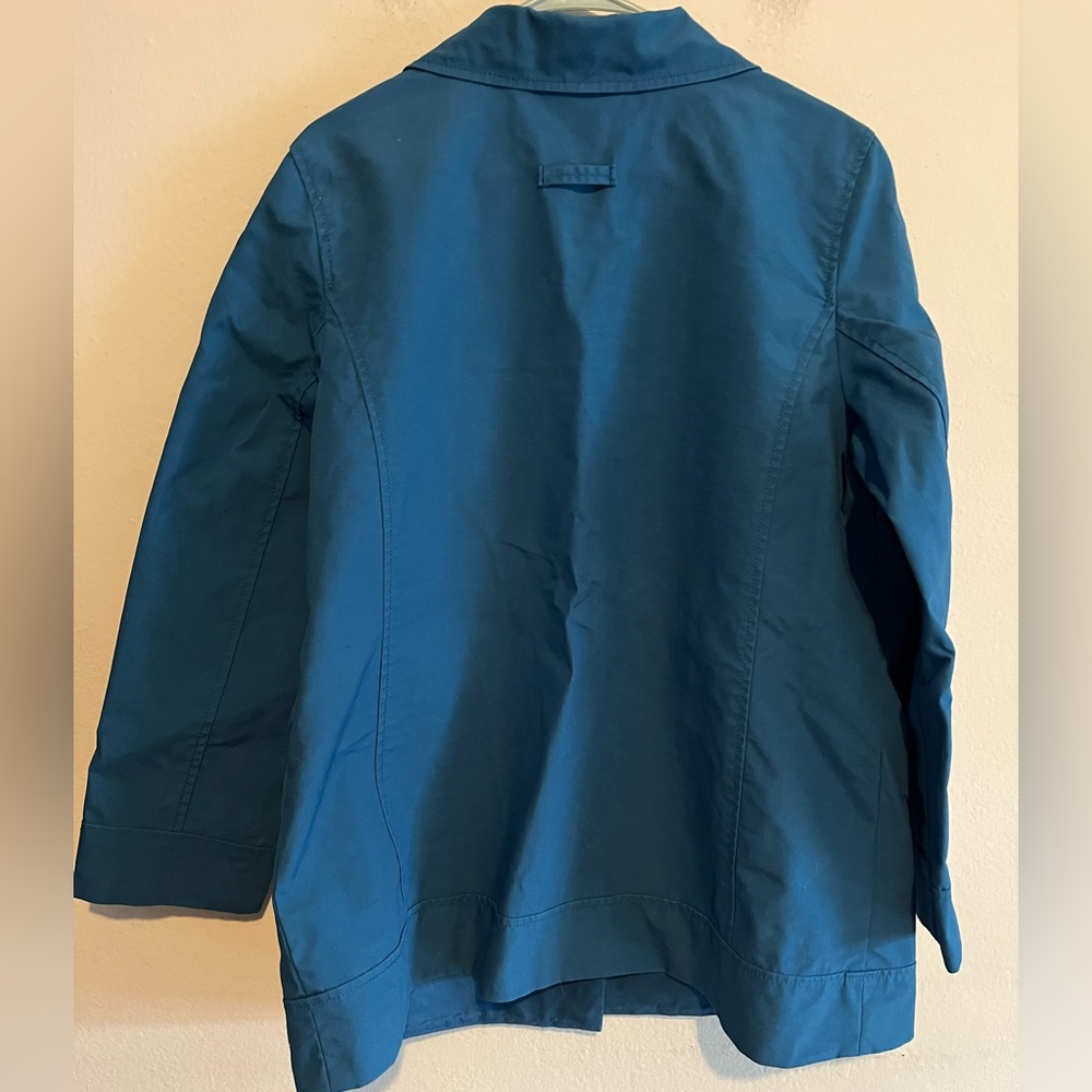 Old Navy Blue 3 Button 100% Cotton Classic Front Pockets Trench Coat XL Preppy - Picture 7 of 13